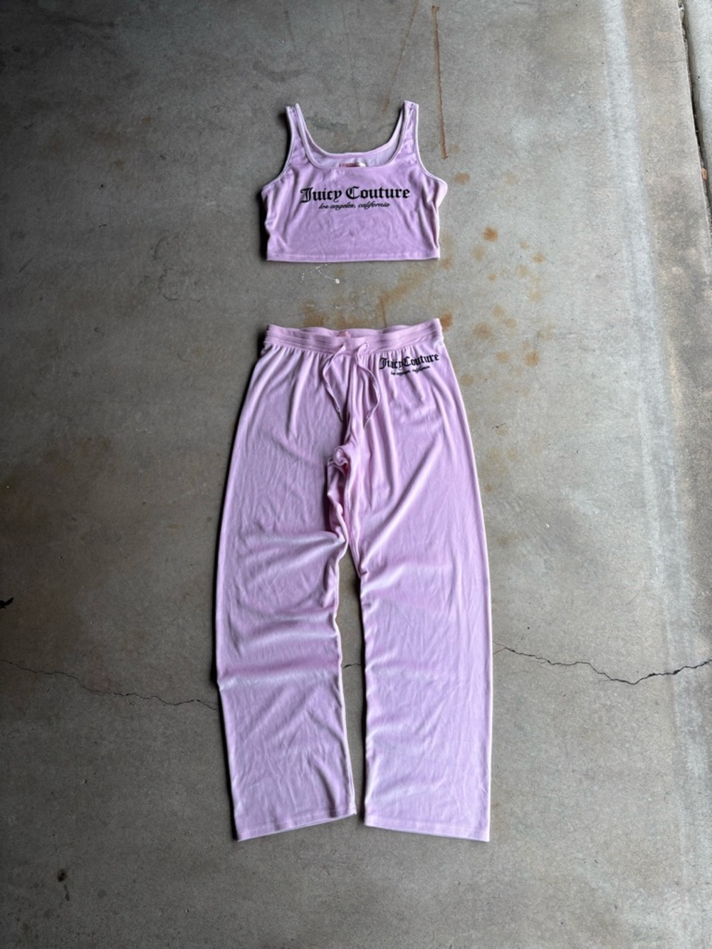 Juicy Couture Lilac Tank Crop Top & Lounge Pants Set